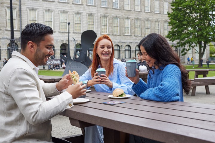 group of friends having coffee and treats