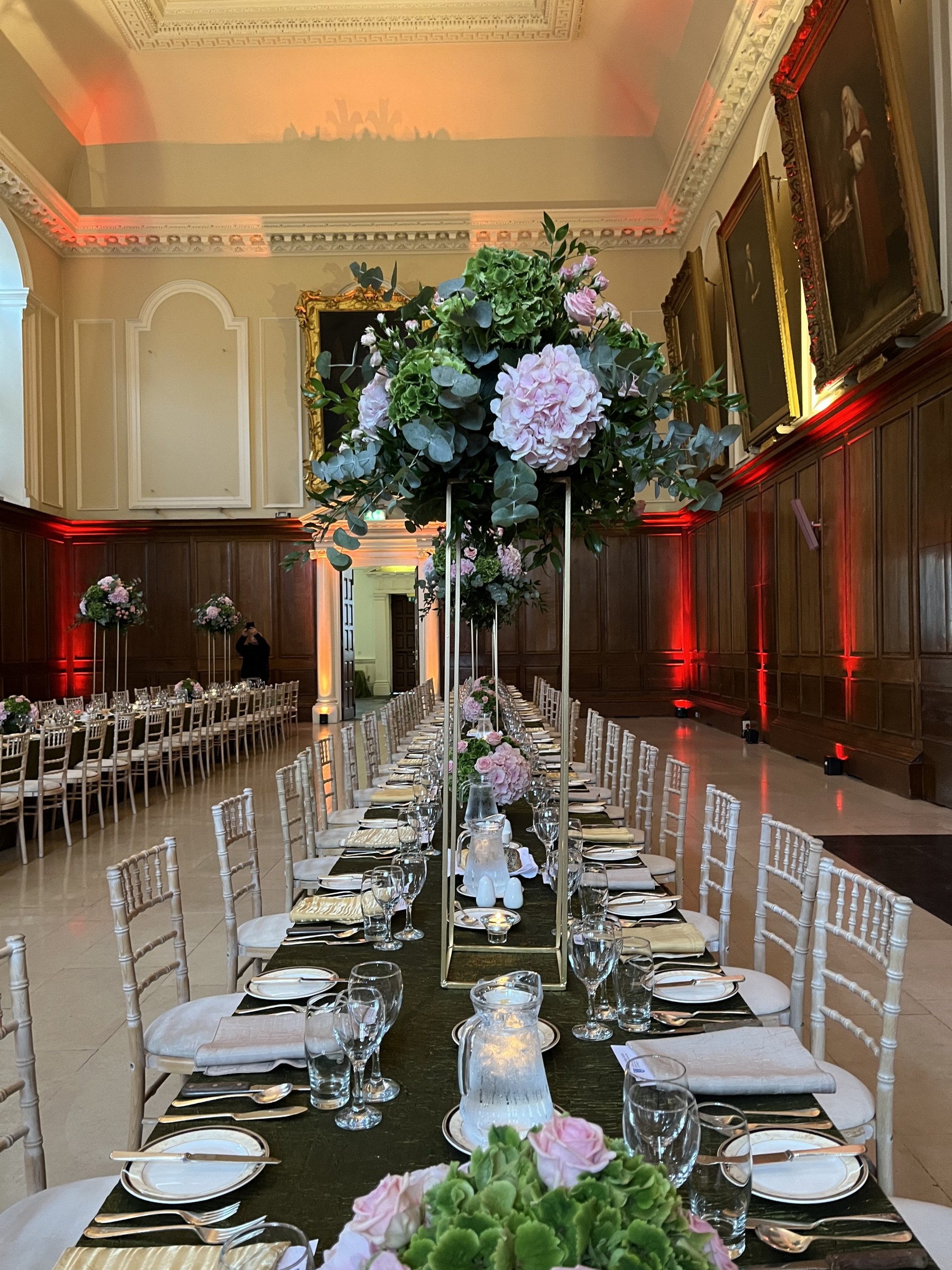 flower decoration in dining hall