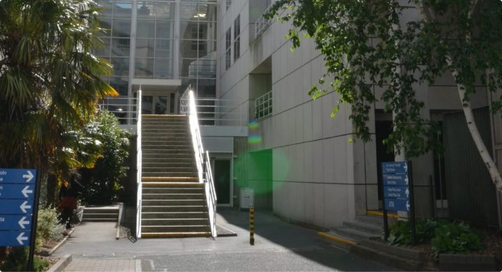 stairs leading up to the hamilton conference centre tcd