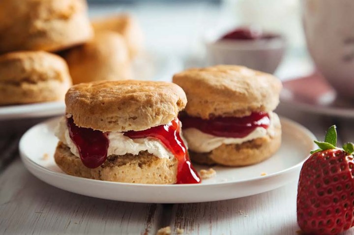 fresh scones with jam