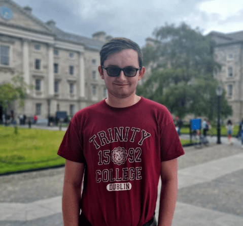 Tour guide in Trinity's Front Square