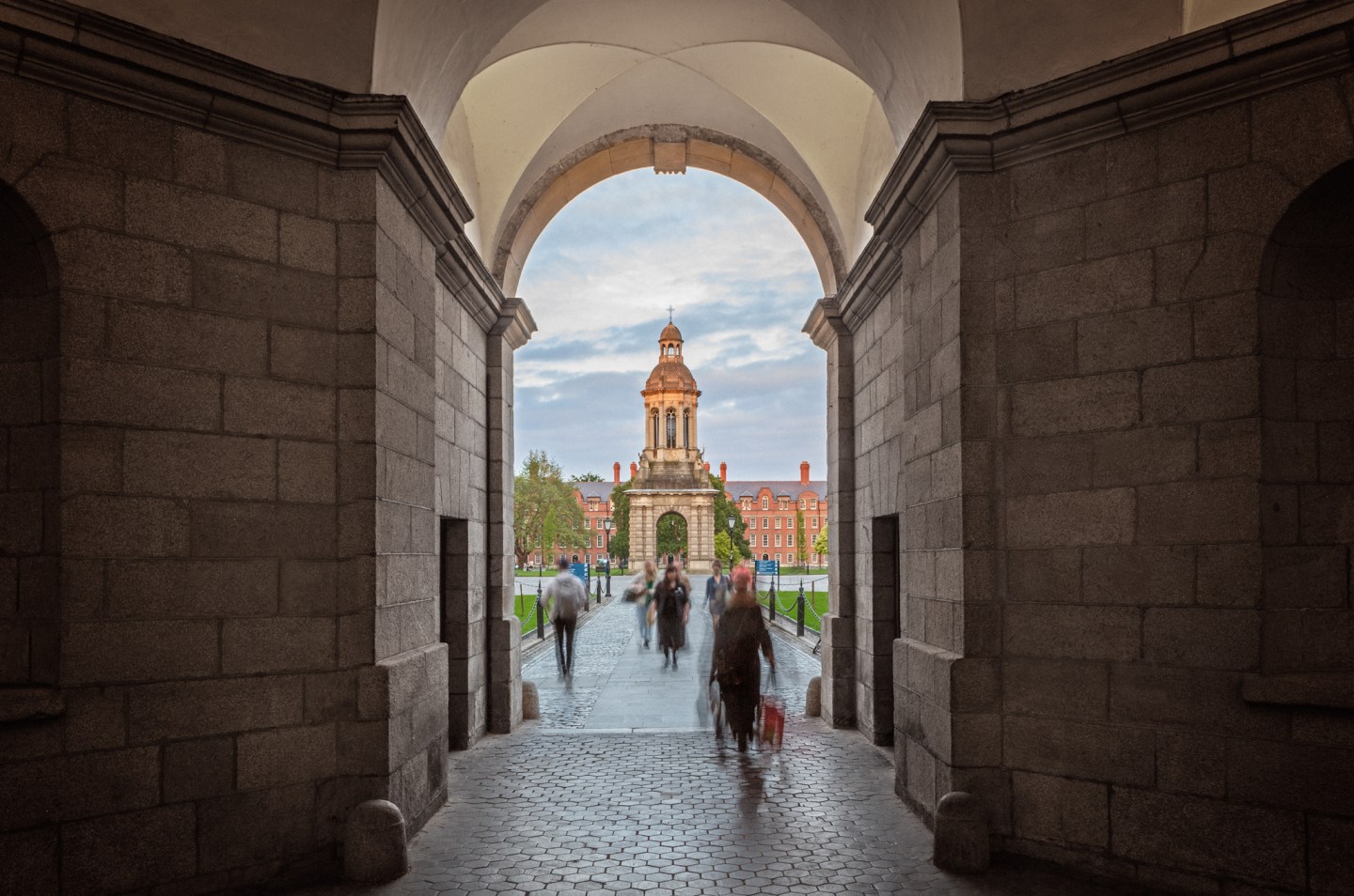 People walking in Trinity Front Square