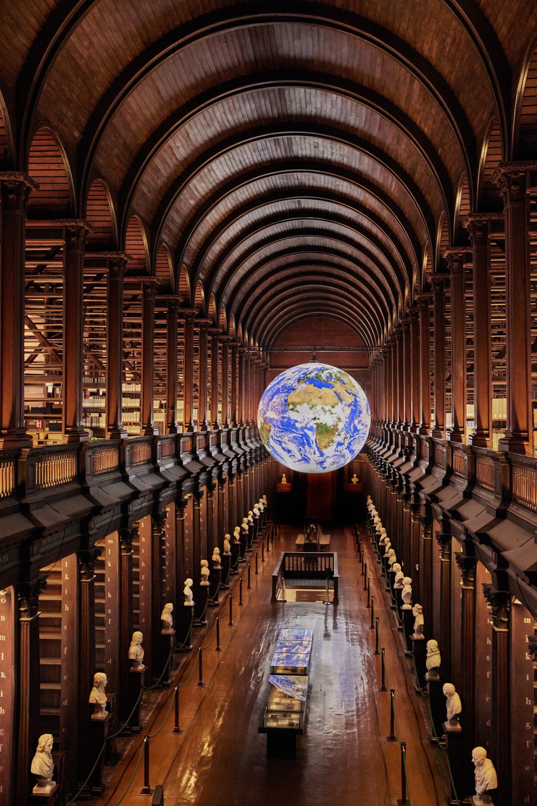 An installation of Earth in the Old Library in Trinity College