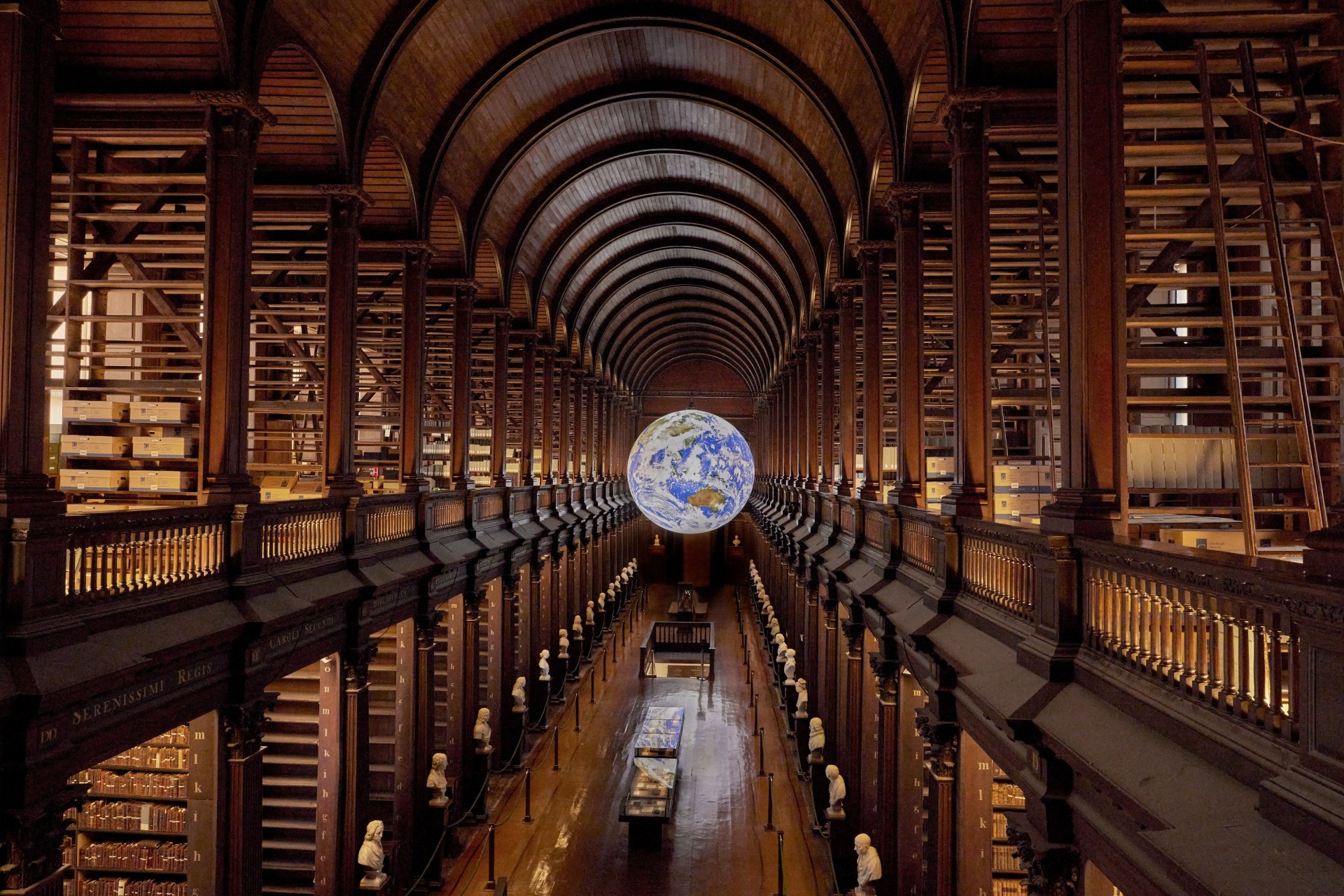 An installation of Earth in the Old Library