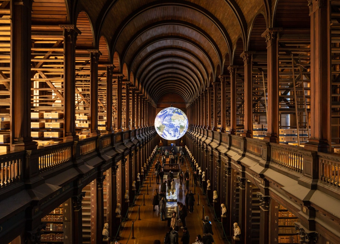 An installation of Earth in the Long Room