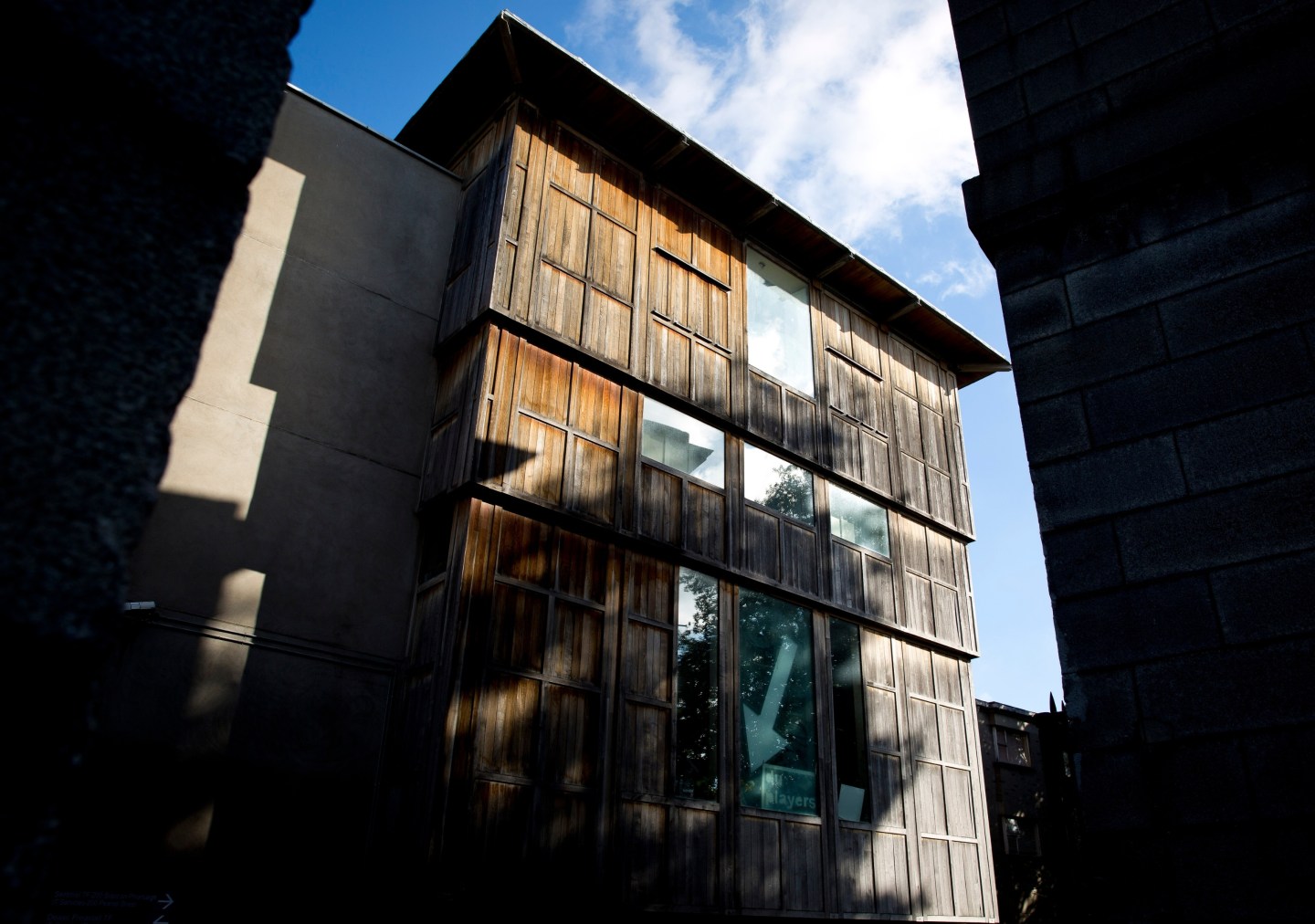 A picture of the wooden Samuel Beckett Theatre at Trinity College